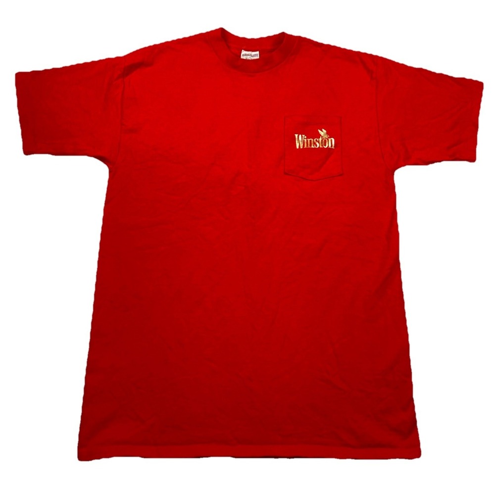 Vintage Winston Pocket T-Shirt Red Bald Eagle Men's‎ XL